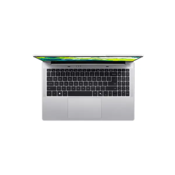 Acer Aspire Lite 15 closed lid top view showing clean silver aluminum finish with Acer logo