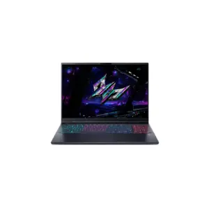 Acer Predator Helios Neo 16S AI Gaming Laptop front view showing 16 inch WQXGA OLED 240Hz display and full RGB keyboard