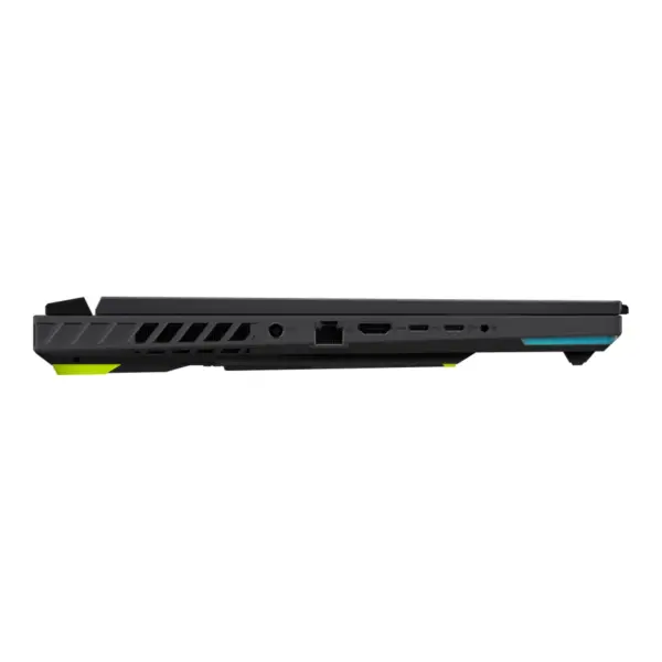 Left side view of ROG Strix G16 Gaming Laptop showing Power Port, 1G Ethernet Port, HDMI 2.1 Port, 2 USB Type-C ports (Support Display port and Charger), and Audio Jack
