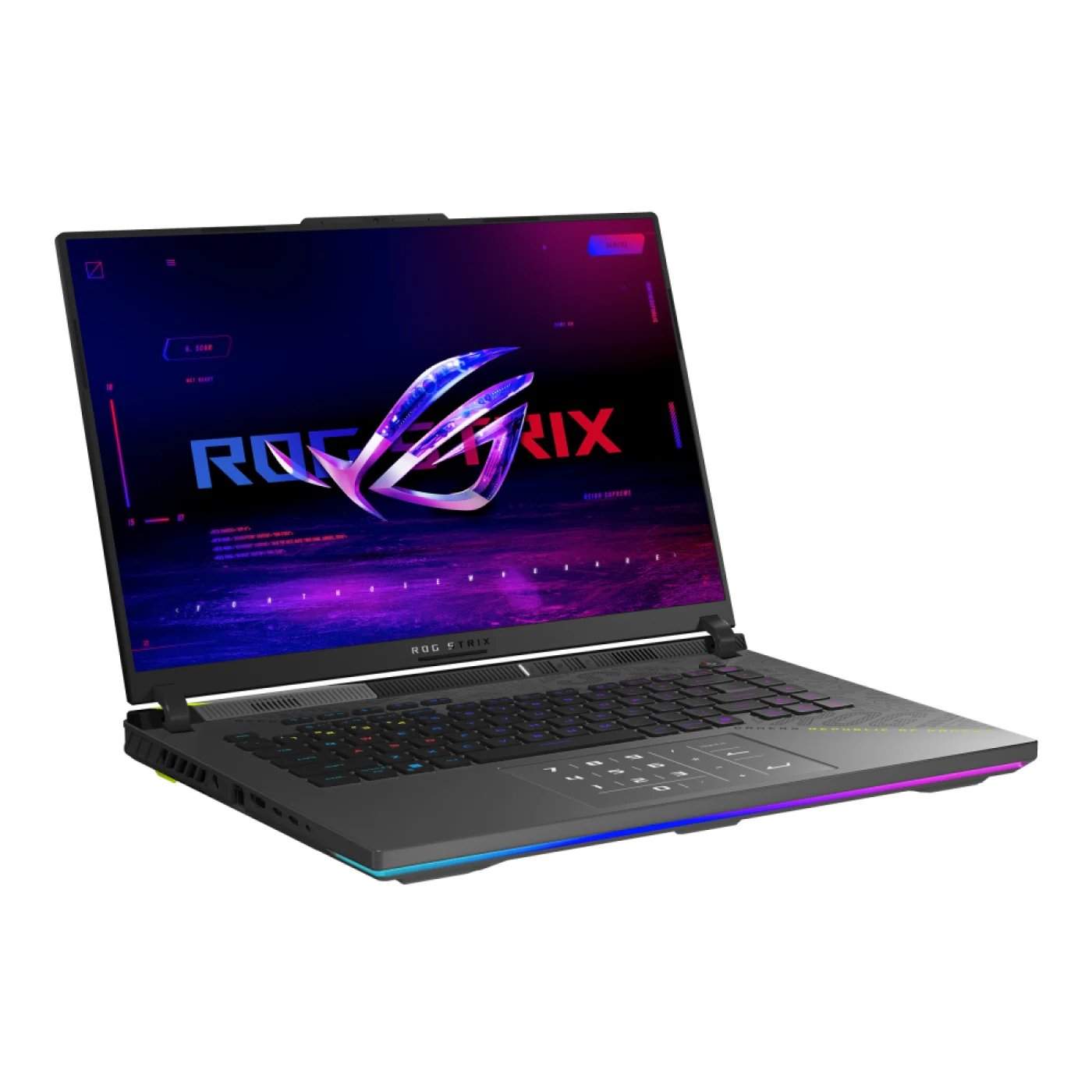 Left side view of ROG Strix G16 RTX 5070 8GB GDDR7 Gaming Laptop