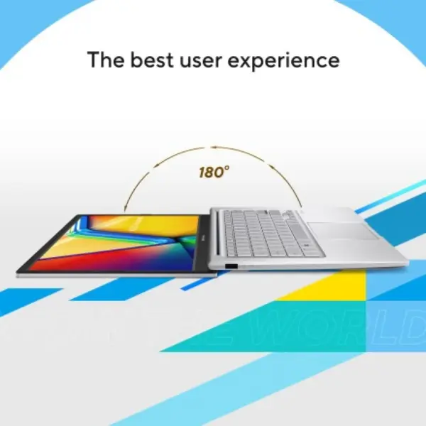 Asus Vivobook 14 X1404VA 180 degree lay flat hinge design for flexible use