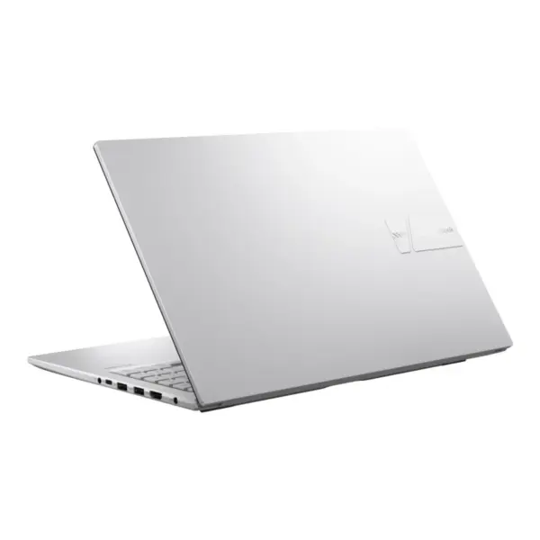 Asus Vivobook 15 X1504VA Cool Silver rear angle view showing slim chassis and Vivobook branding