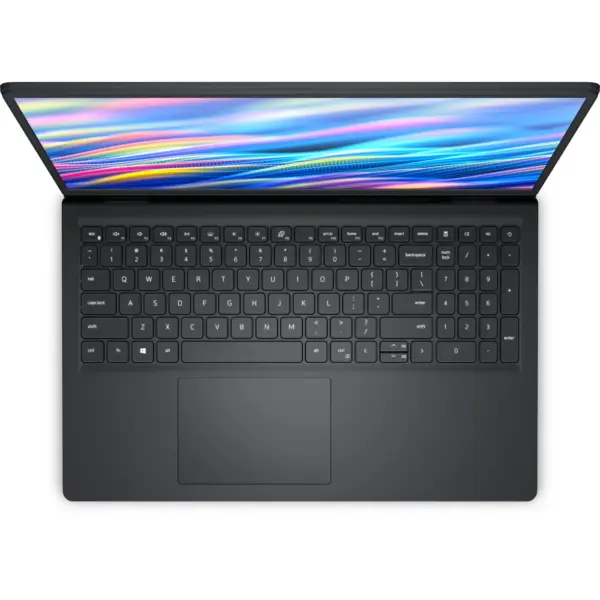 Dell 15 DC15250 Carbon Black Laptop Displaying Keyboard Layout