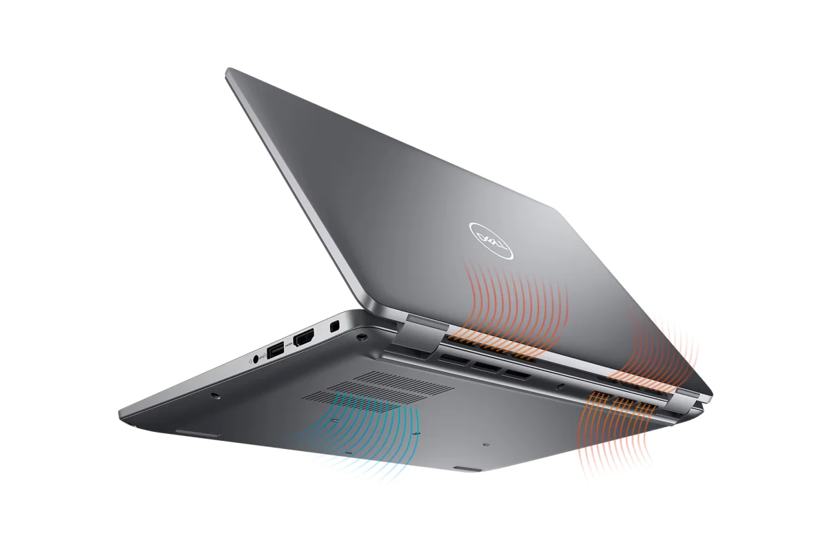 Latitude 5450 business Laptop Picture showing Colling and Exhausts