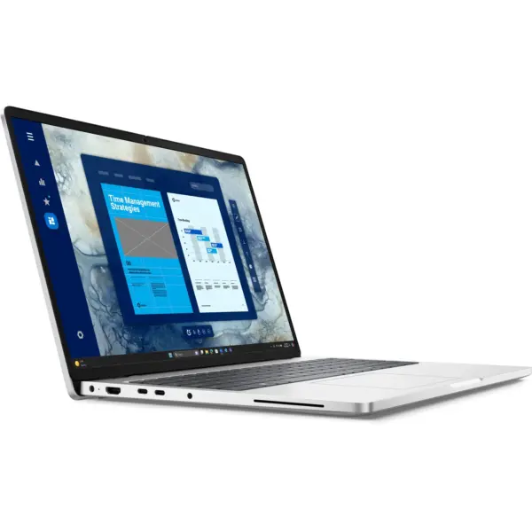 The Left view of Dell Pro 16 PC16250 16-Inch Laptop showing 4.5mm barrel power delivery, HDMI 2.1, USB Type-C Thunderbolt™ 4 with Power Delivery 3.1 & DisplayPort™ 2.1 USB Type-C with Power Delivery 3.1 & DisplayPort™ 2.0 Global Headset Jack Smart Card Reader (optional)