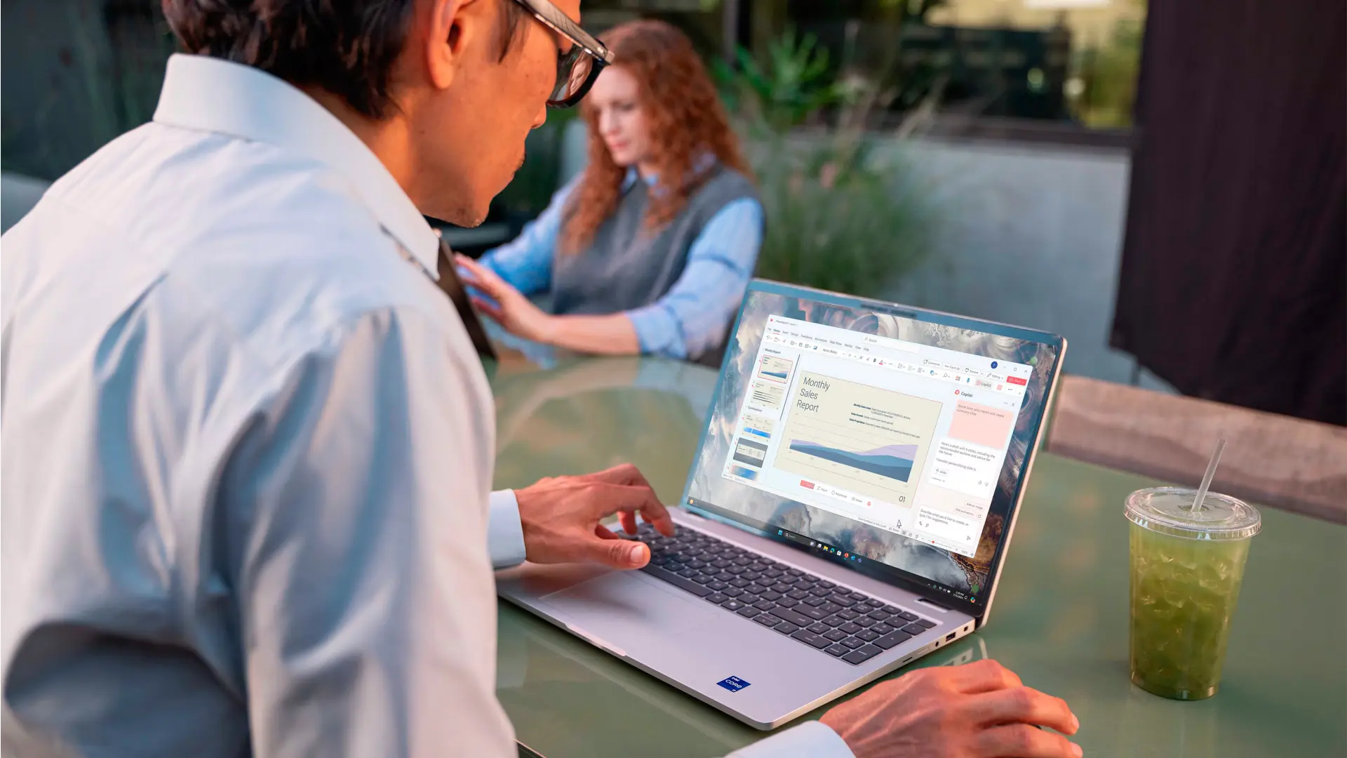 A boy work on the laptop Dell Pro 16 PC16250