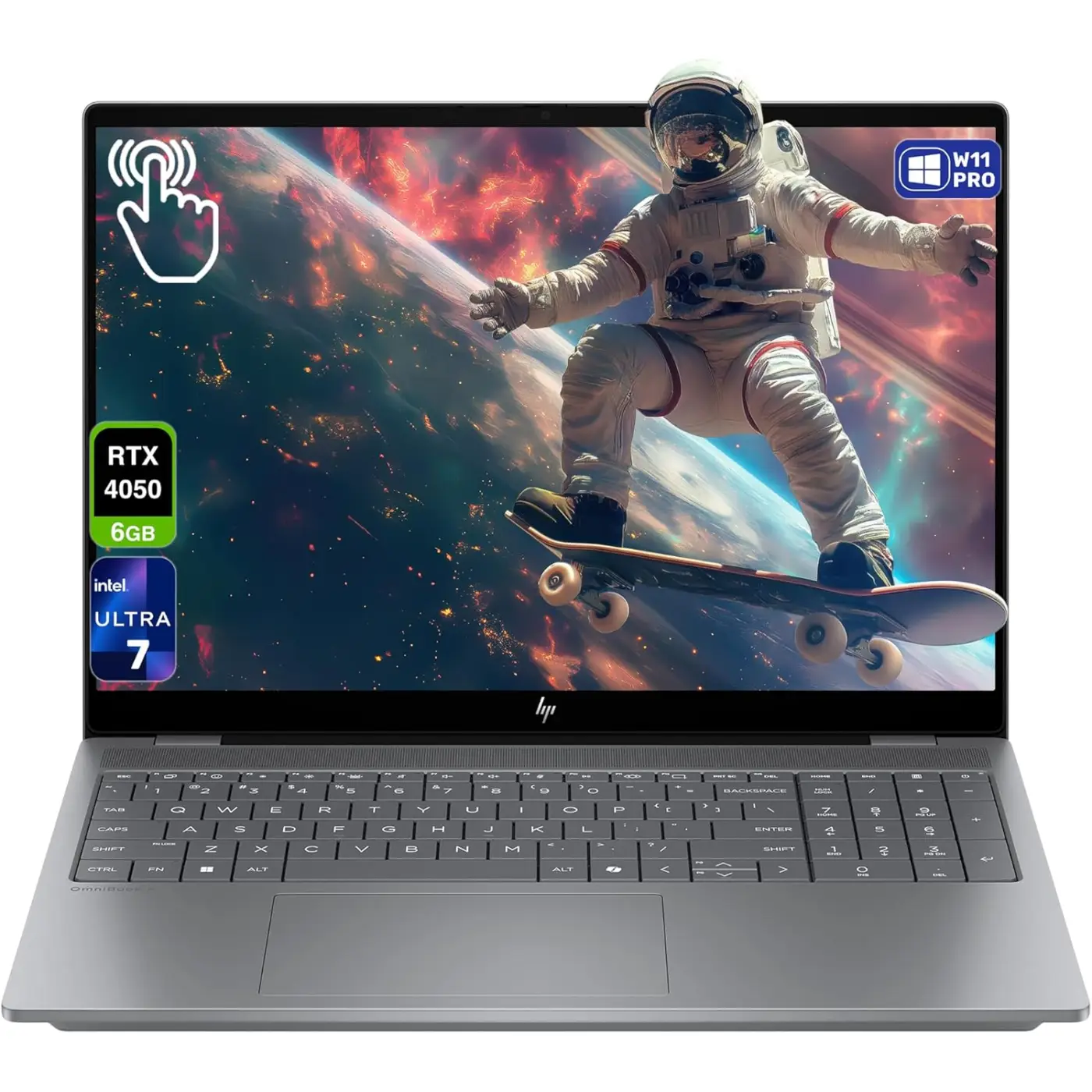 HP OmniBook X AI 16 Laptop (16-aw0033dx) — Intel Core Ultra 7-255H, 32GB DDR5, 2TB SSD, 16" 2K OLED Touch, RTX 4050, Win 11 Pro - Image 1