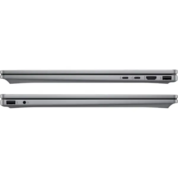 OmniBook X AI 16 Laptop both side view showing HDMI Connector, USB Type-A and Type-C Ports and Charging Port