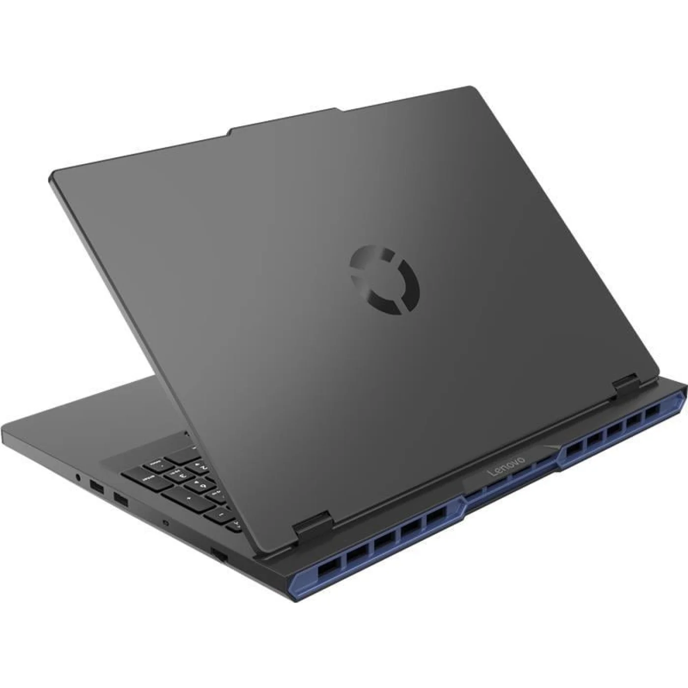 Lenovo Legion 5 16IAX10 Eclipse Black rear chassis with blue exhaust vents and Legion logo